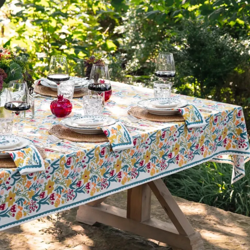 Teal Garden Tablecloth