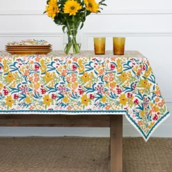 Teal Garden Tablecloth