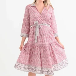 Tulip Sundial Mauveglow Collared Wrap Dress