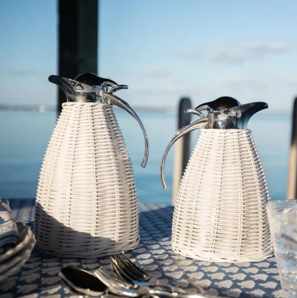 White Wicker Thermos