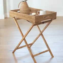 Woven Rattan Butler Tray