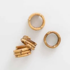 Wrapped Bamboo Napkin Rings | Set of 4