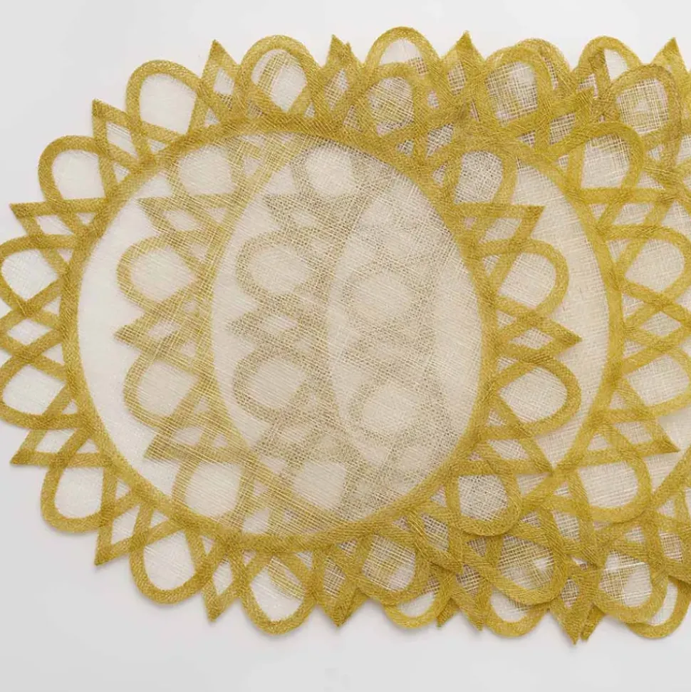 Yellow Round Woven Placemats | Set 4